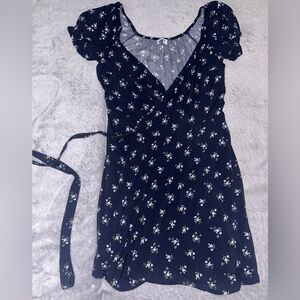 Hollister Floral Navy Wrap Dress